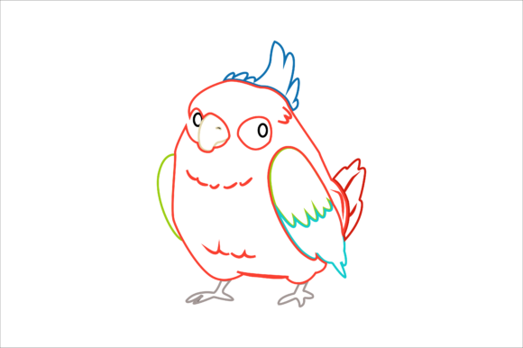 Animal Bird Cartoon Color Line Graphics and Icons