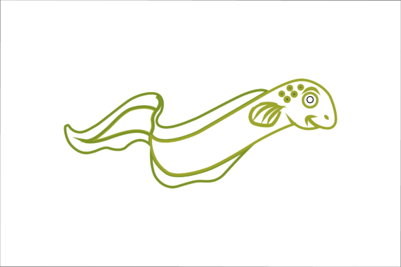 Animal Eel Cartoon Color Line Graphics and Icons