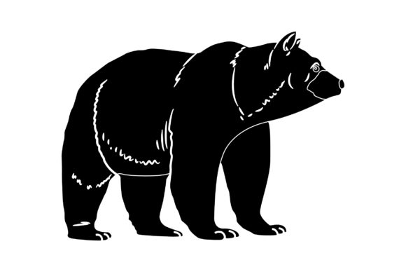Bear Vector Design Solid Color Graphics