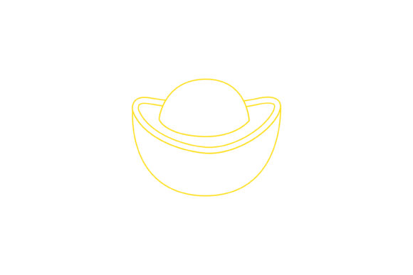 Chinese New Year Gold Color Line Graphics & Icons