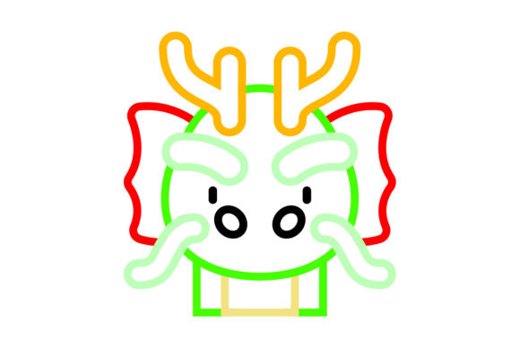 Chinese New Year Icon Dragon Line Color Graphics