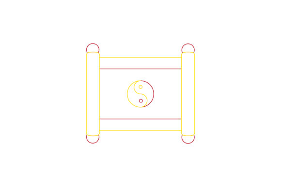 Chinese New Year Scroll Color Line