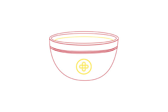 Chinese New Year Tea Glass Color Line Graphics & Icons