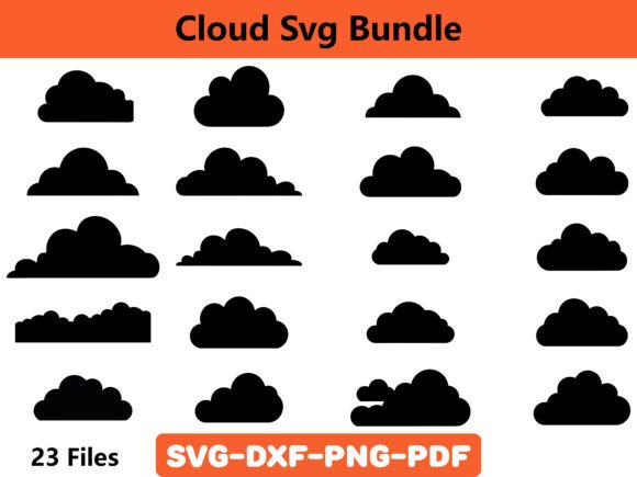 Cloud SVG Bundle: Silhouette Illustrations for Modern Graphics