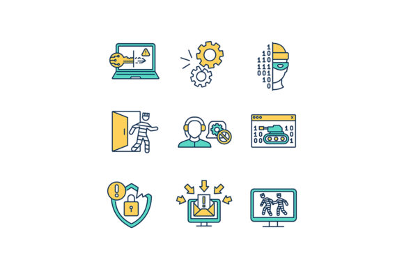 Cybersecurity RGB Color Icons Set