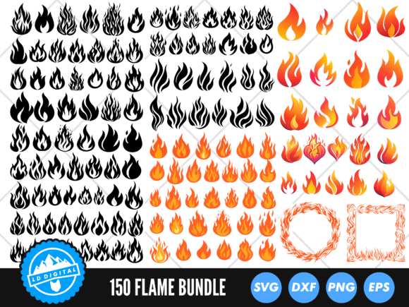 Fire SVG Bundle: Graphics for Crafts Branding