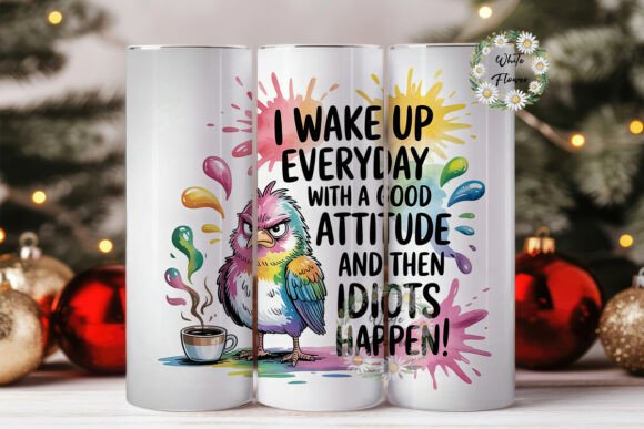 Grumpy Bird Coffee Tumbler Wrap: Graphics for Playful Tumbler Wraps