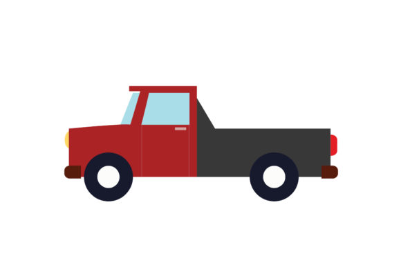 Icon Car Red and Black Color Graphics & Icons