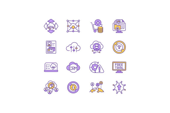 IoT Services RGB Color Icons Set: Graphics & Icons