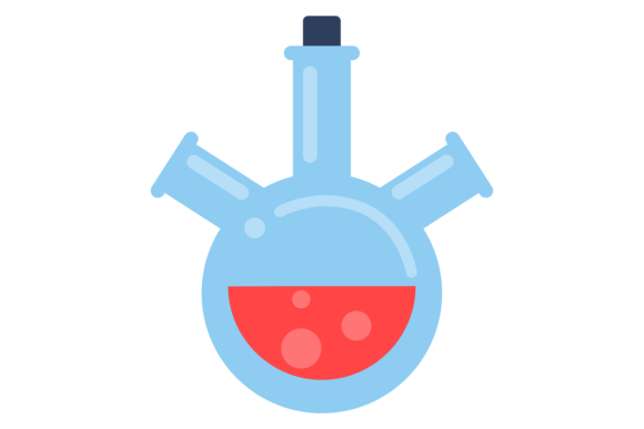 Lab Glass Flask Color Icon. Chemical Exp