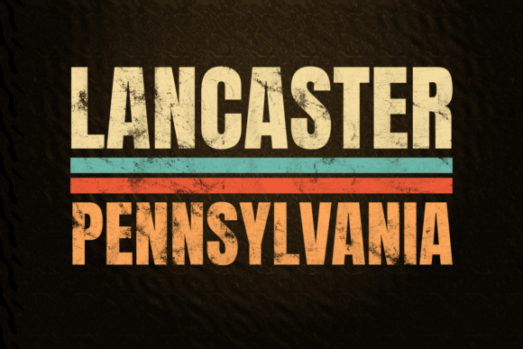 Lancaster Pennsylvania Retro Color Graphics