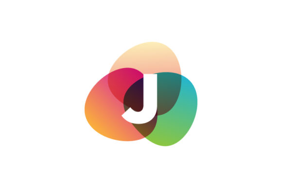 Letter J Retro Color Logo Template Vecto