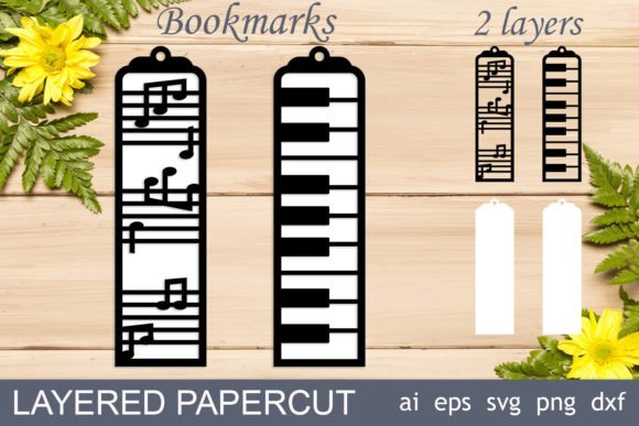 Music Bookmarks SVG: Layered Notes for Crafts & Graphics