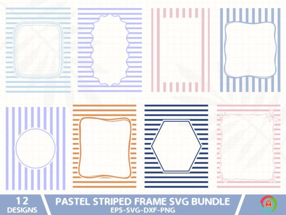 Pastel Striped Frame SVG Bundle: Graphics & Illustrations for Polished Publishing