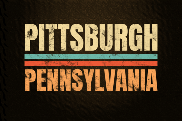 Pittsburgh Pennsylvania Retoro Color Graphics for Crafts