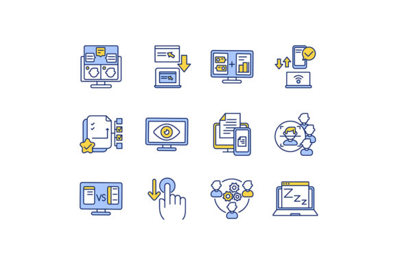 Remote Work Tools RGB Icons Set: Graphics for Modern Branding