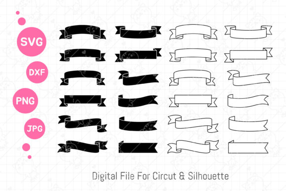 Ribbon Banner Frame Template SVG: Graphics & Illustrations for Sellers