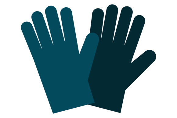 Safety Gloves Color Icon: Graphics for Editorial Use