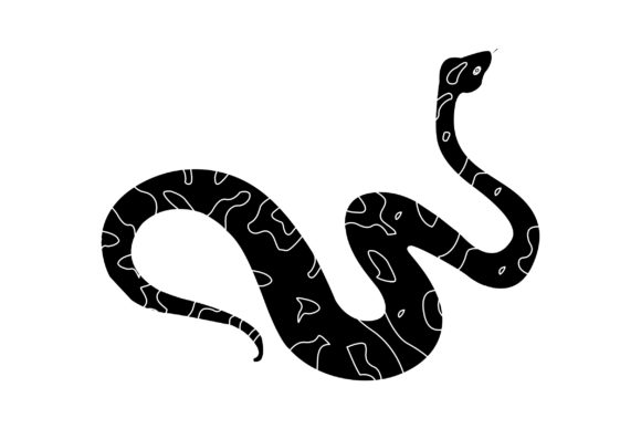Solid Color Snake Vector for Graphics and Illustrations