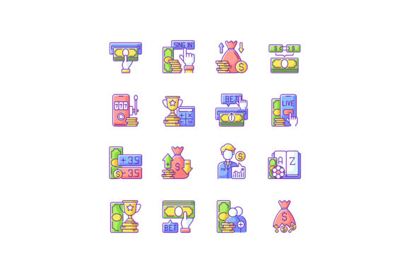 Sports Betting RGB Color Icons Set: Graphics & Icons