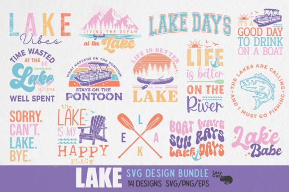 Summer Lake SVG Design Bundle: Graphics for Crafts & Local Branding