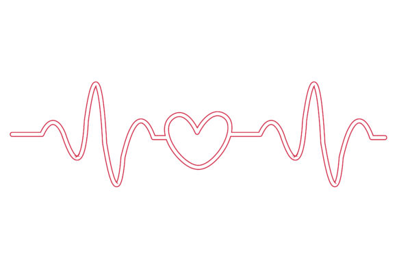 Valentine Icon Heartbeat Color Lines-04 Graphics & Icons