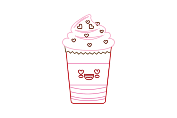 Valentine Kawaii Drink Cup Color Line