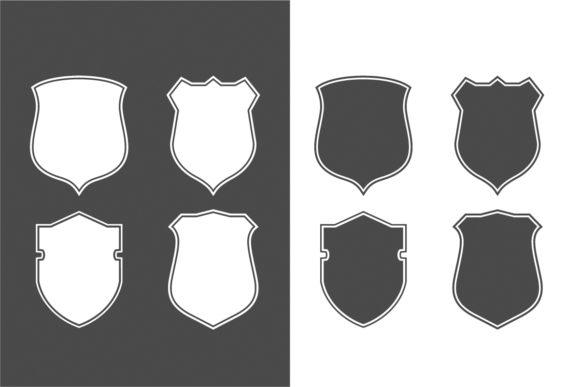 Vector Four Color Shield Set - 4 Graphics and Icons